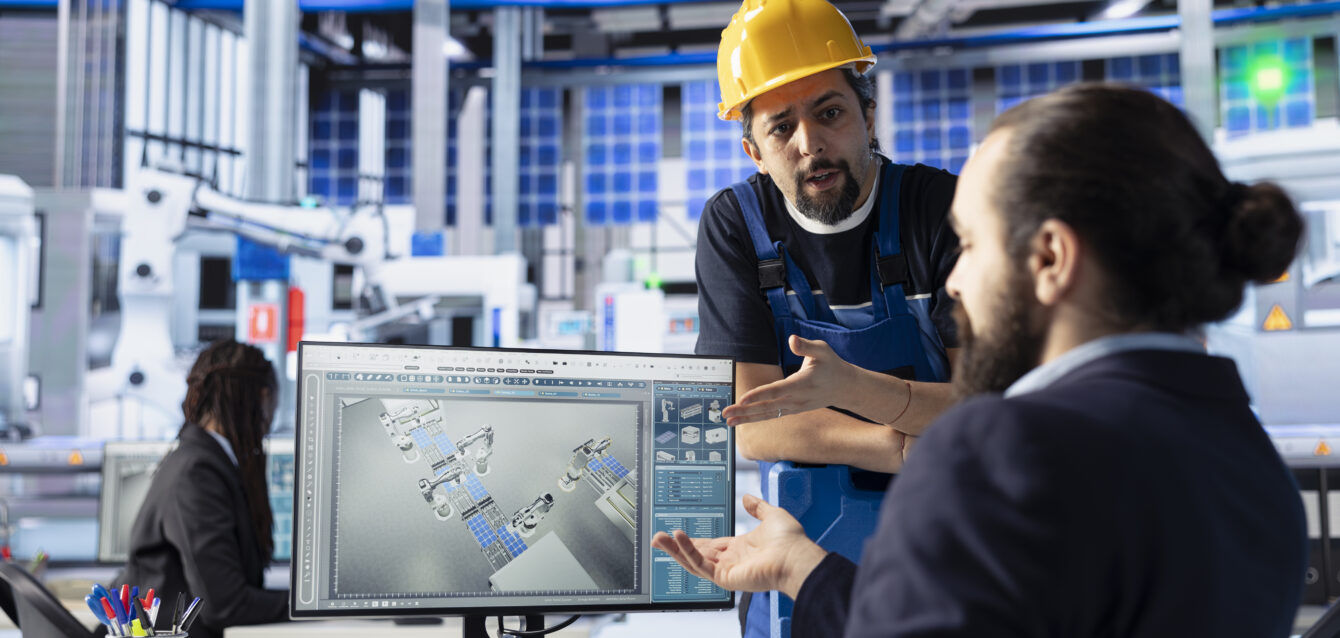 factory coworkers having dispute on how to calibrate equipment